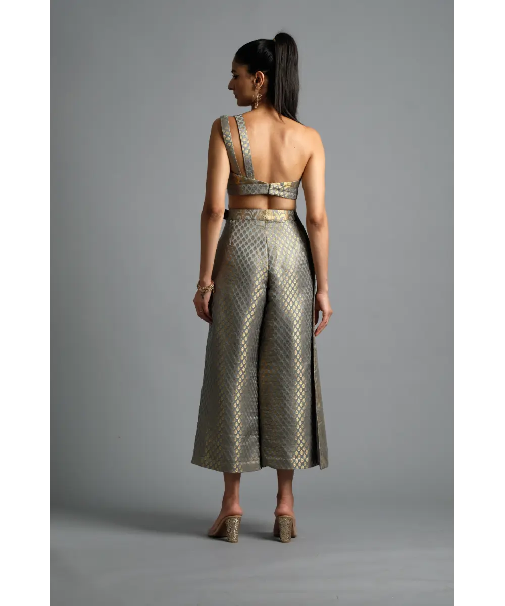 AASTHA SOOD - Grey Brocade Co-ord Set